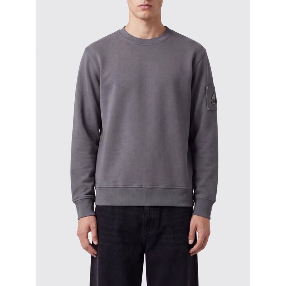 Moose Knuckles Men Long-Sleeved Moose Knuckles Pure Cotton Crewneck Sweatshirt